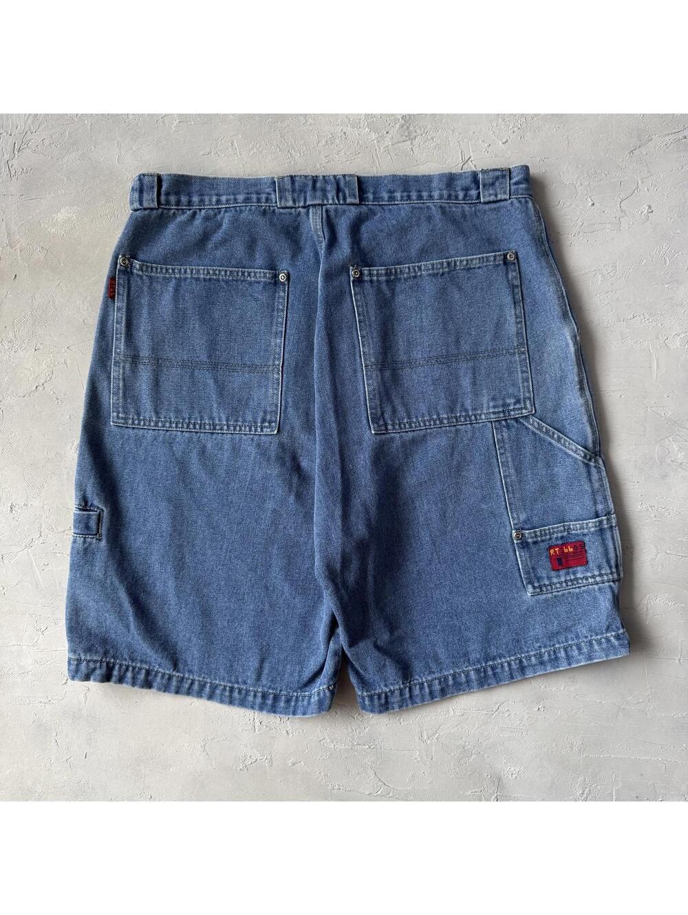 Vintage 90s Y2K Route 66 Baggy Carpenter Denim Skater Shorts Jorts